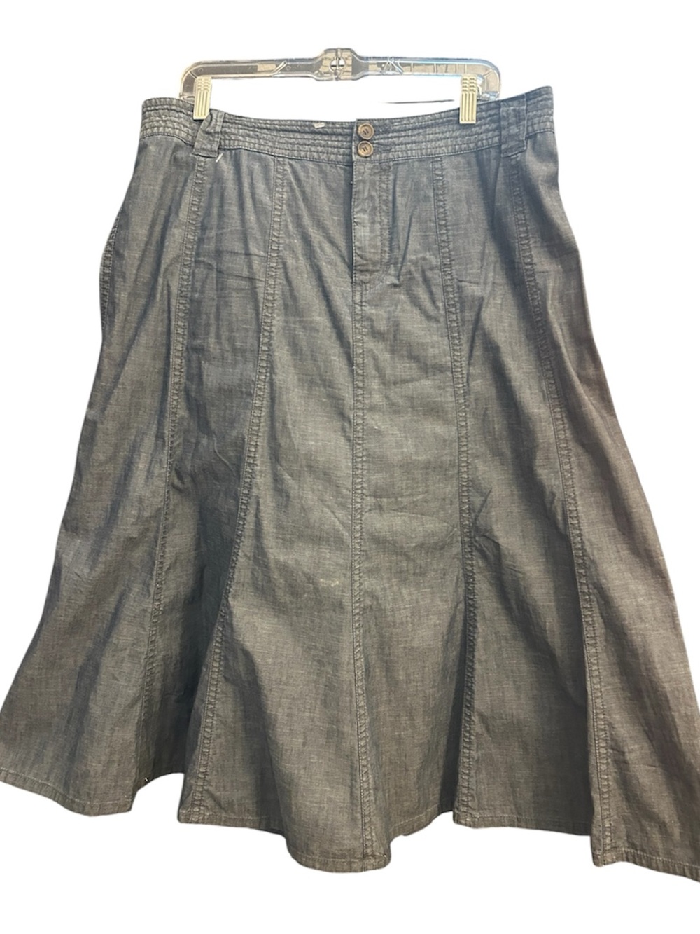 Women's Panelled Midi Skirt in Gray